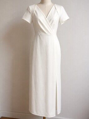 Lulu's Cream Wrap-Front Dress